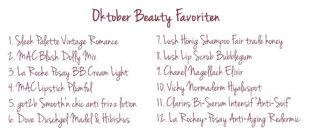 Oktober Beauty Favoriten