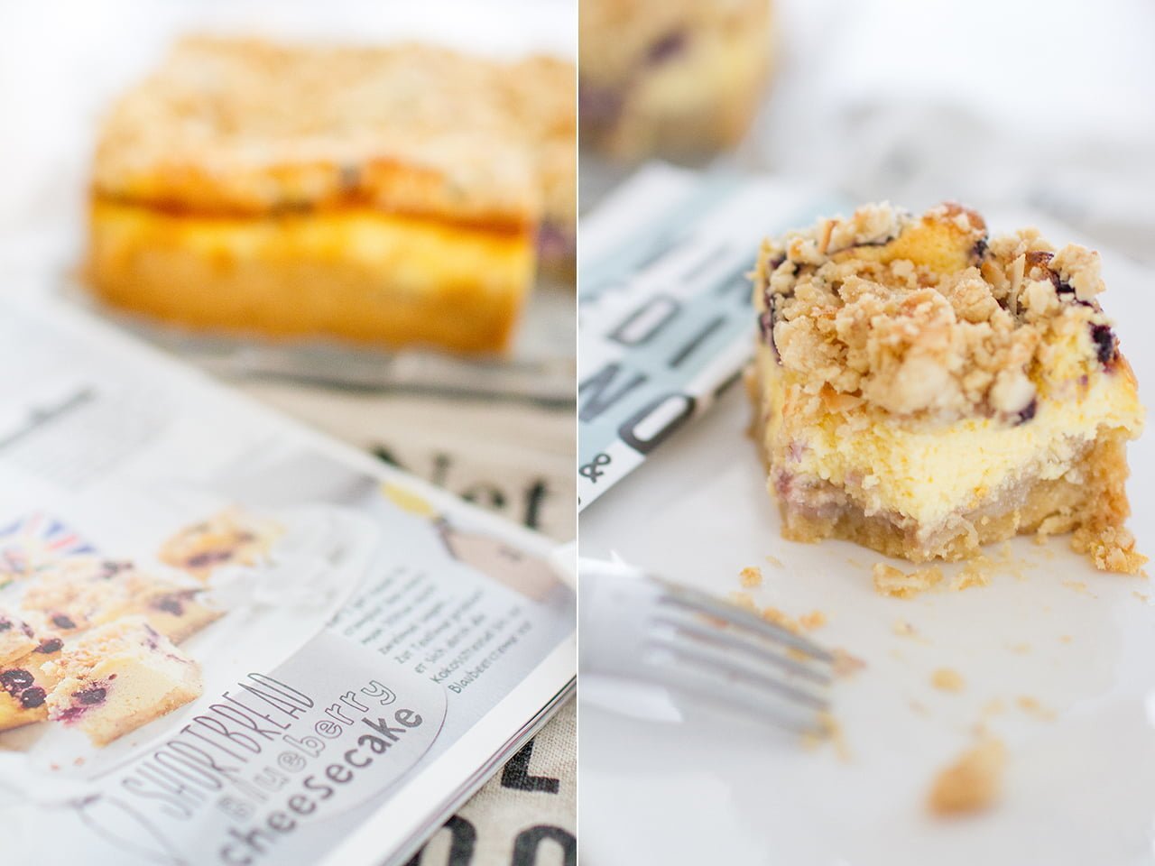 Shortbread and Blueberry Cheesecake