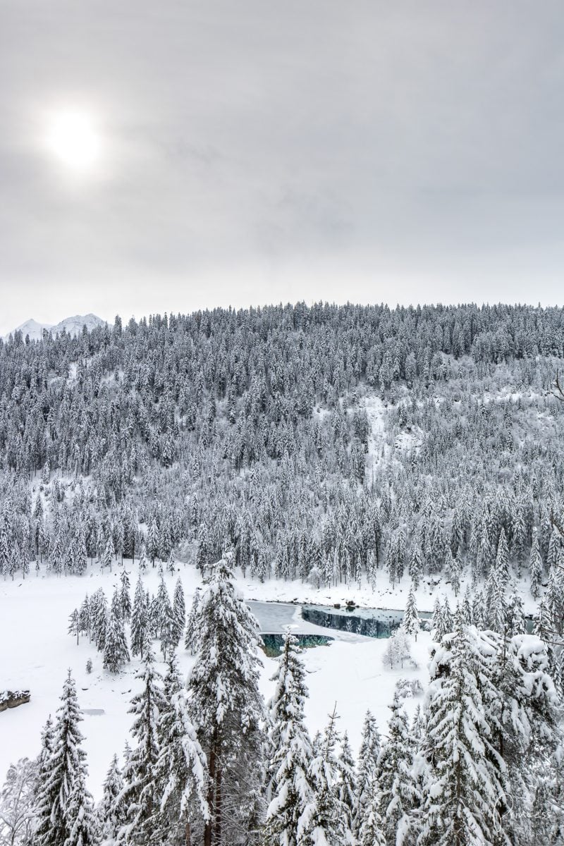 Caumasee im Winter - Ausflugsziele Schweiz