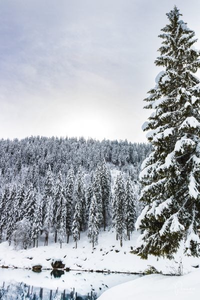 Caumasee im Winter - Ausflugsziele Schweiz