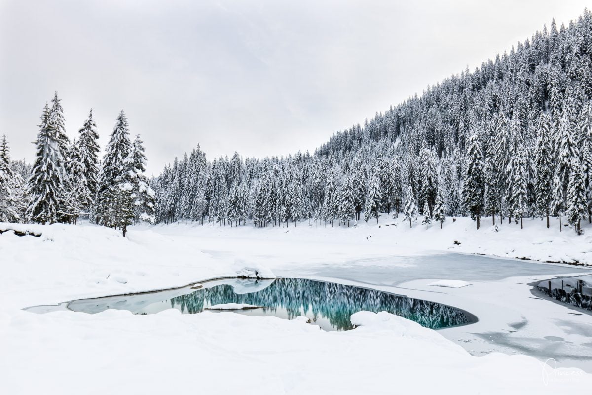 Caumasee im Winter - Ausflugsziele Schweiz