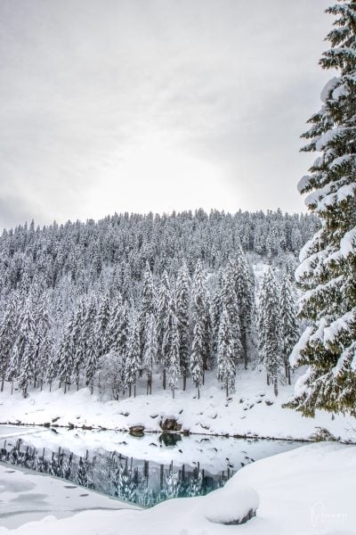 Caumasee im Winter - Ausflugsziele Schweiz