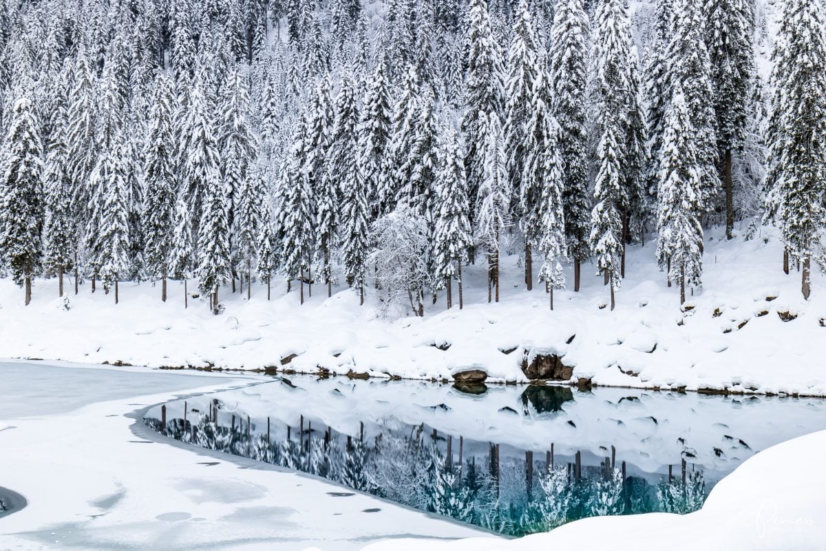 Caumasee im Winter - Ausflugsziele Schweiz