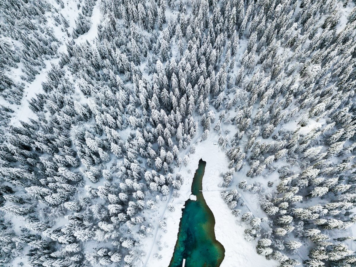 Caumasee im Winter - Ausflugsziele Schweiz