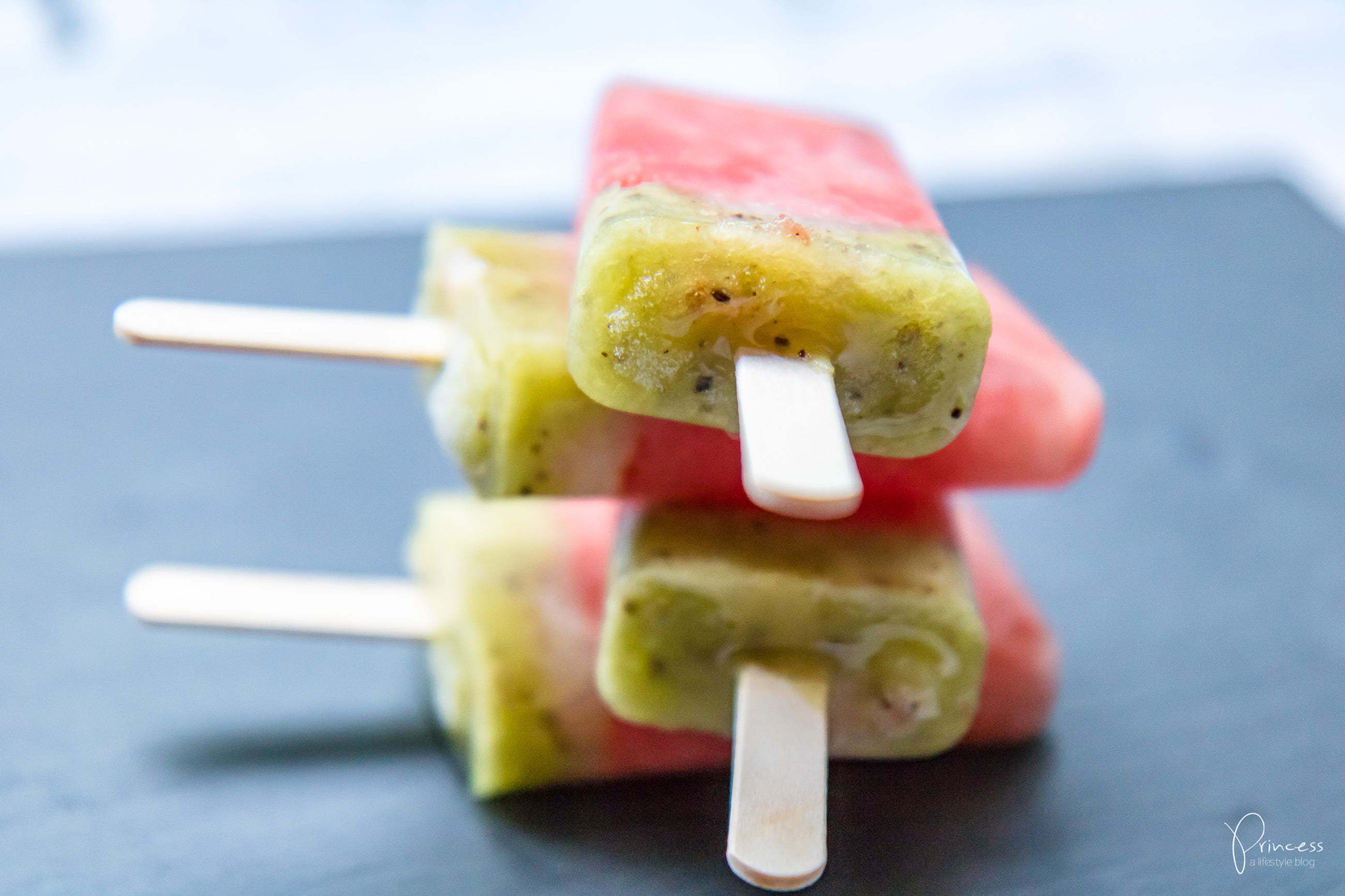 Wassermelonen Kiwi Secco (alkoholfrei) Popsicles selber machen