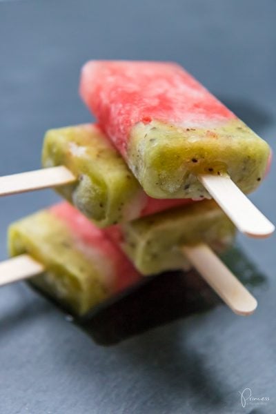 Wassermelonen Kiwi Secco (alkoholfrei) Popsicles selber machen