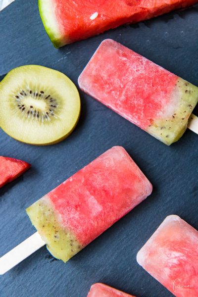 Wassermelonen Kiwi Secco (alkoholfrei) Popsicles selber machen