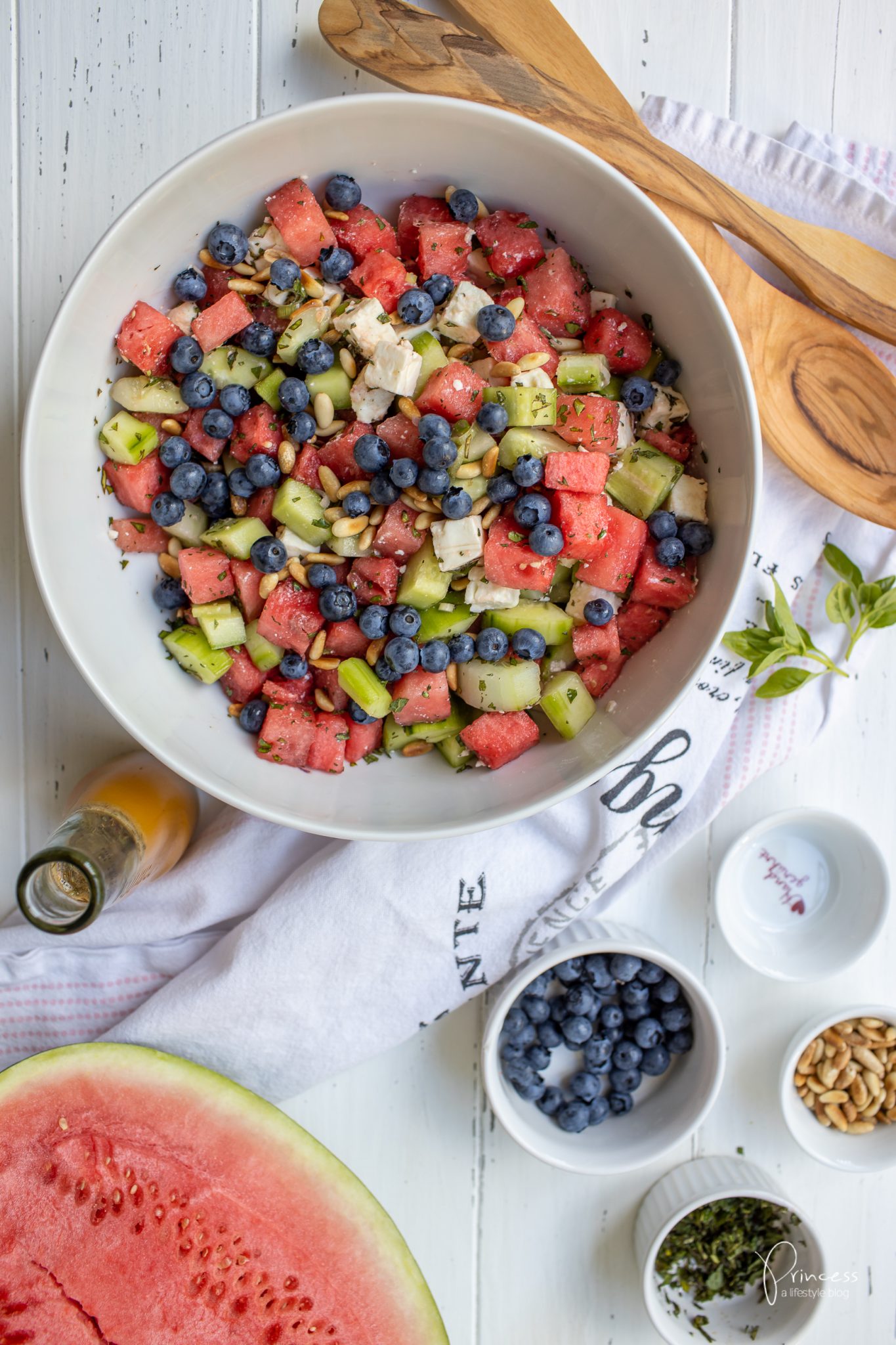 Wassermelonen Feta Salat mit Balubeeren | Foodblog Princess.ch